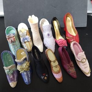 Vintage Decorate Collection Lot of 12 Mini High Heel/Shoes Miniature Victorian